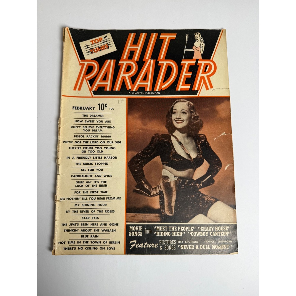 Vintage Hit Parader Magazine‎ February Dorothy Lamour Cover Charlton Publication